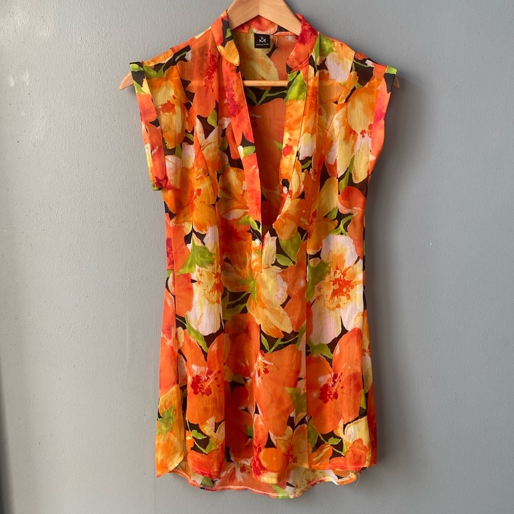 Sleeveless Floral Blouse